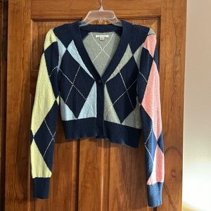 American Eagle button down cardigan, argyle print